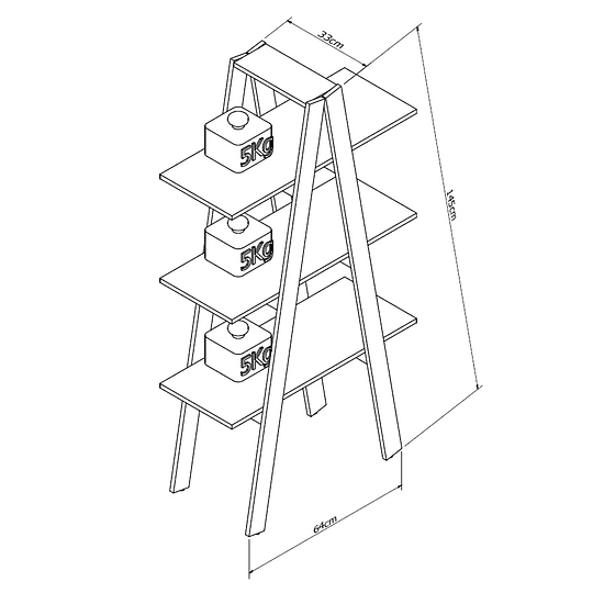 VENTA DE BODEGA - Estante 3 Niveles Urban Negro