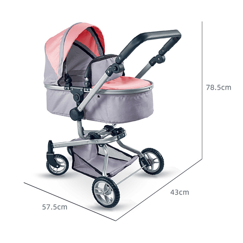 Coche Cuna para muñeca 2 funciones en 1 - "Producto Armado"