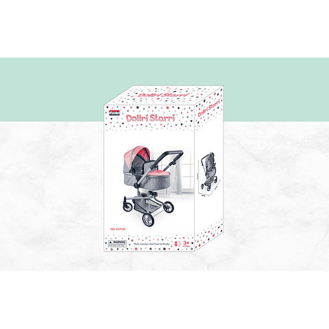 Coche Cuna para muñeca 2 funciones en 1 - "Producto Armado"