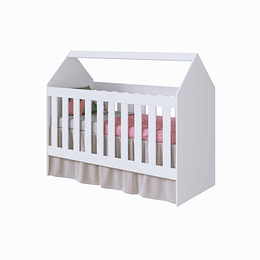 Cuna casita 60 Montessori blanca - Producto con Detalle