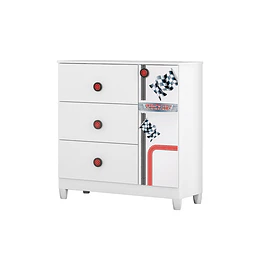 Cómoda Infantil Con Puerta Fast Car Blanco 