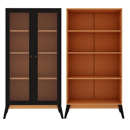 Vitrina 2 Puertas Jamaica Caramelo Negro