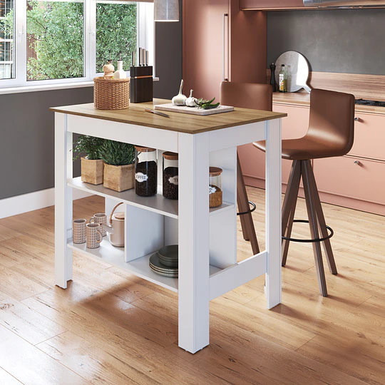 Isla De Cocina Blanco Miel- Preventa 15 de Mayo