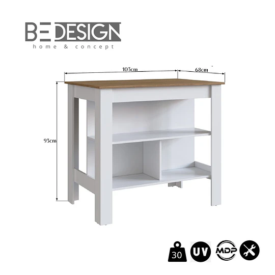 Isla De Cocina Blanco Miel- Preventa 15 de Mayo