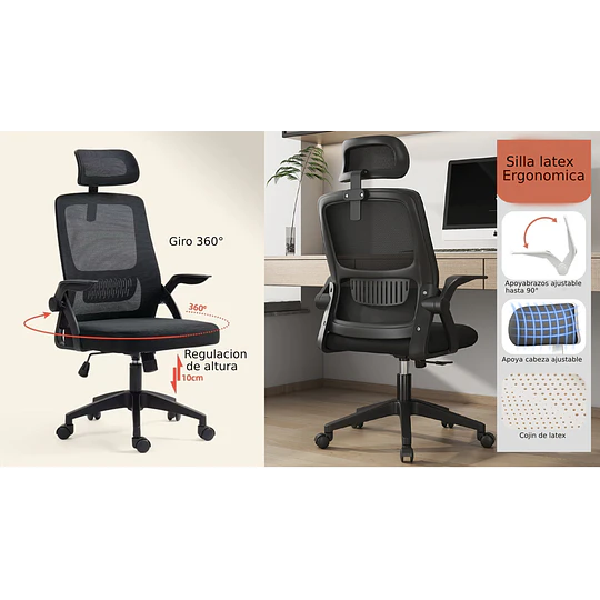 Silla Ergonomica Negra 24 Hrs - 