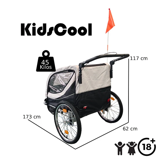 Carro Jogger Baby Trailer Duplex - 