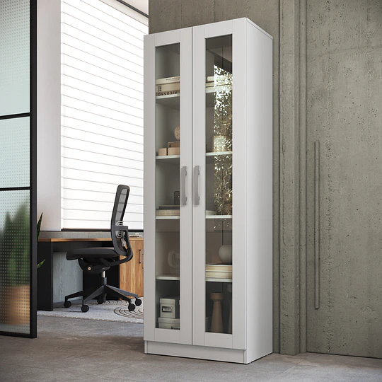 Vitrina 2 Puertas Vidrio Blanco  - 