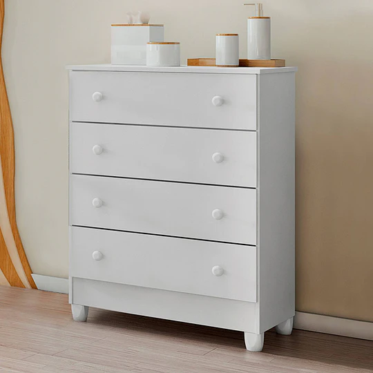 Comoda Blanco Mel 4 Cajones - 