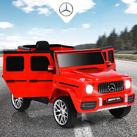 Auto a Batería Jeep G63 Con Licencia Mercedes 12V Rojo - 
