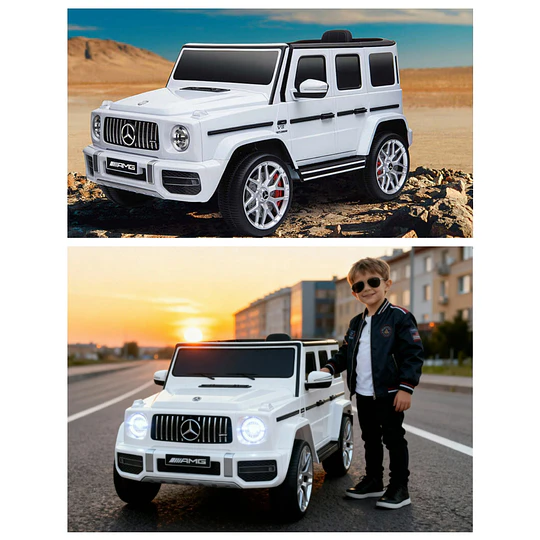 Auto a Batería Jeep G63 Con Licencia Mercedes 12V Blanco - 