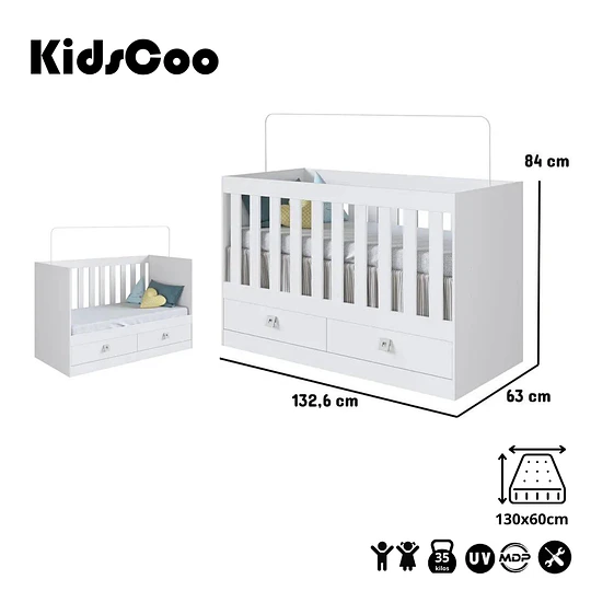Cuna Multifuncional New Amore 3 En 1 Blanco - 