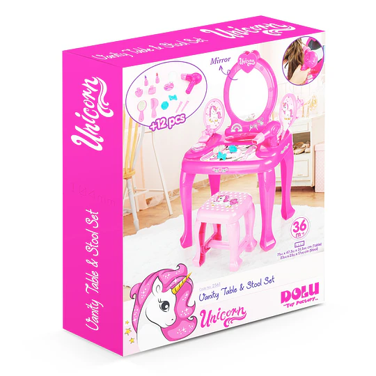 Tocador Infantil Unicornio Con Accesorios - 
