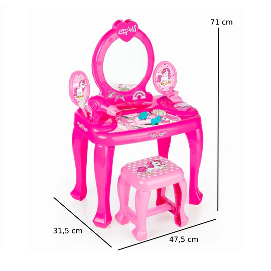 Tocador Infantil Unicornio Con Accesorios - 
