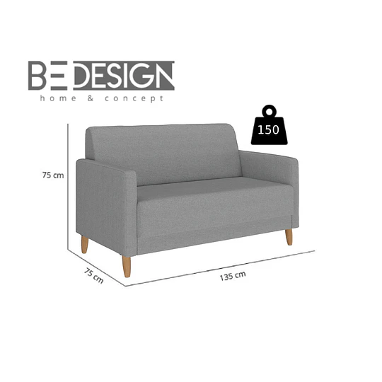 Sofa 2 Cuerpos Dakar Gris - 