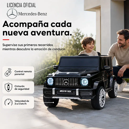 Auto a Batería Jeep G63 Con Licencia Mercedes 12V Negro
