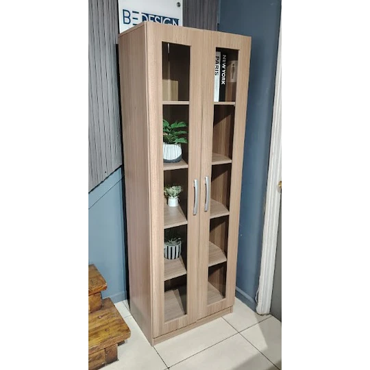 Vitrina 2 Puertas Vidrio Castaño - 