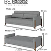 Sofa Cama Grecia Gris - PRODUCTO ARMADO EN TIENDA