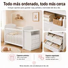 Cuna con Cómoda Mudador Bambini Blanco 