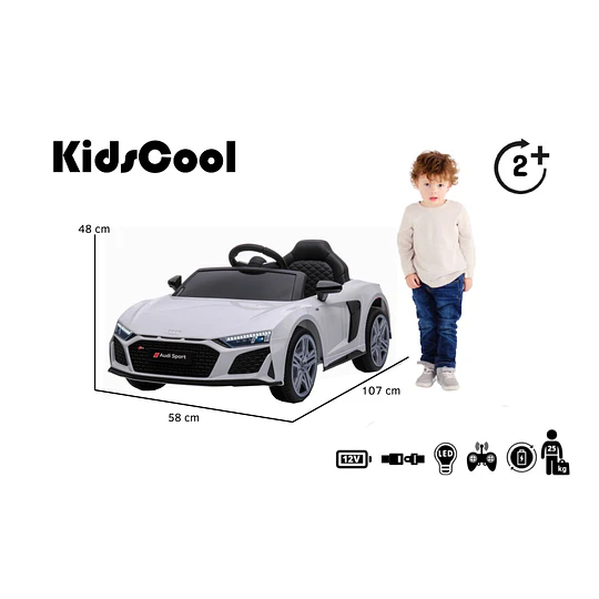 Audi R8 Spyder Bateria Blanco - 