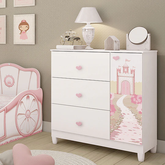 Cómoda Infantil Con Puerta Sofia Blanco  - 