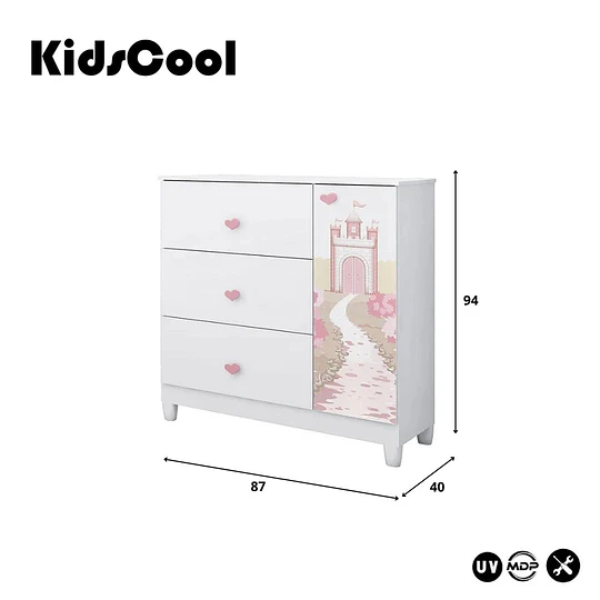 Cómoda Infantil Con Puerta Sofia Blanco  - 