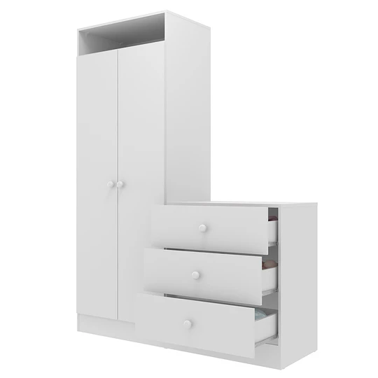 Closet Armario Infantil con Cómoda Kidscool Pimpolho Blanco - 