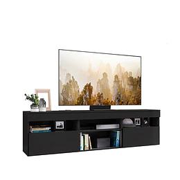 Rack de TV hasta 60" Negro 2 puertas - "Producto con detalle, empaque roto"