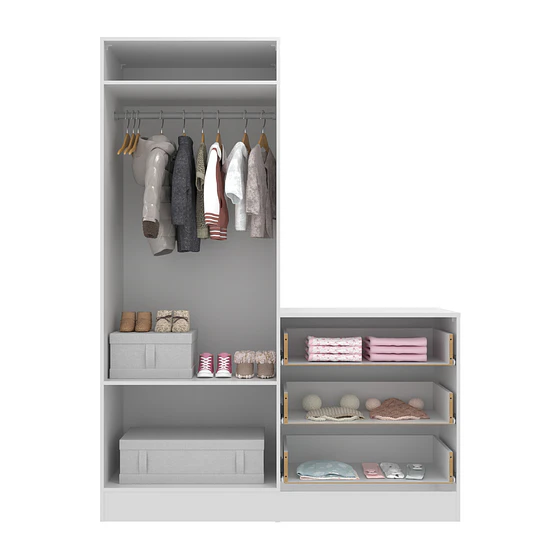 Closet Armario Infantil con Cómoda Kidscool Pimpolho Blanco - 