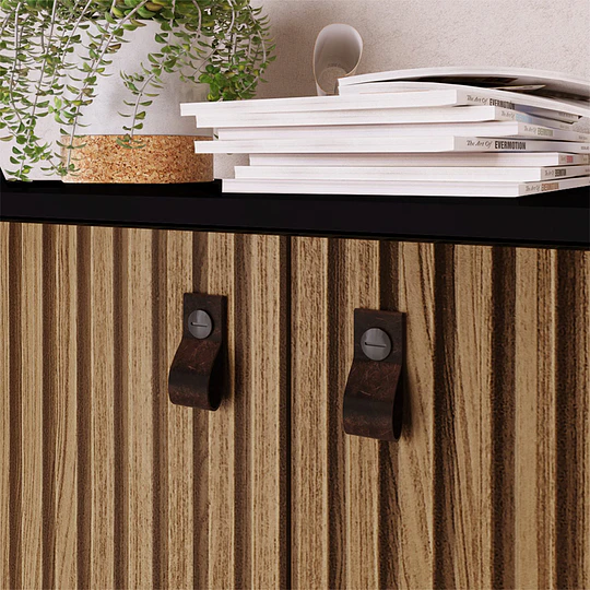 Buffet Amber 2 Puertas Negro/Brise - 