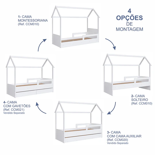 Cama Infantil Montessori Ema Blanco - 