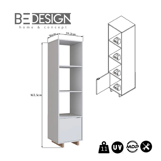 Estante Organizador Puerta Blanco - 