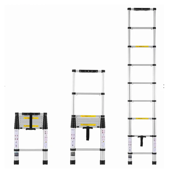 Escalera Telescópica 2.6 mt Aluminio Be Design 120 kg