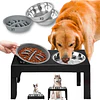 Comedero Elevado Ajustable PetsCool 5 Alturas Plato Anti-voracidad                                                