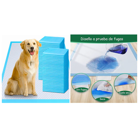 Sabanillas para Perros 60x60 cm PetsCool 40 Unidades 6 Capas Ultra Absorbentes 