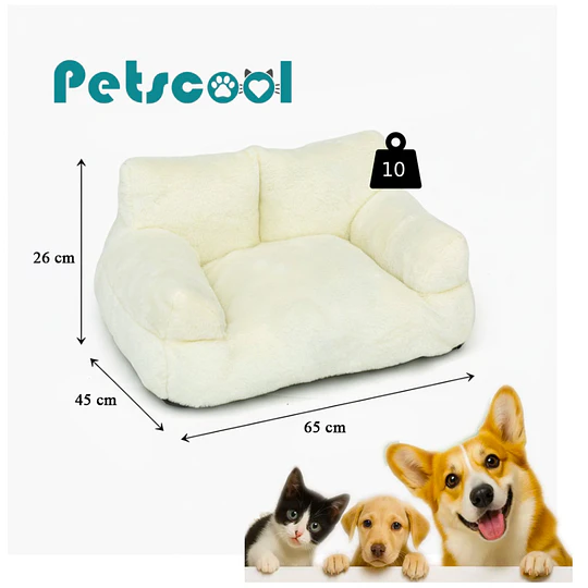 Cama Sofá Relajante Mascotas PetsCool M Beige Lavable y Ortopédica 