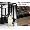 Jaula Corral para Perro y Gato Grande Petscool, Doble puerta, Bandeja y Ruedas