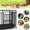 Jaula Corral para Perro y Gato Grande Petscool, Doble puerta, Bandeja y Ruedas