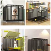 Jaula Corral para Perro y Gato Grande Petscool, Doble puerta, Bandeja y Ruedas