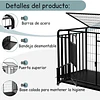 Jaula Corral para Perro y Gato Grande Petscool, Doble puerta, Bandeja y Ruedas