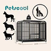 Jaula Corral para Perro y Gato XL Petscool, Doble puerta, Bandeja y Ruedas