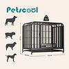Jaula Corral para Perro y Gato Grande Petscool, Doble puerta, Bandeja y Ruedas