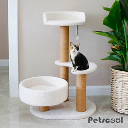 Rascador Blanco Para Gatos 3 Niveles