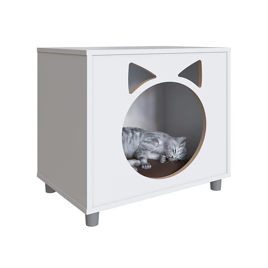 Velador Blanco Pet Para Gato Con Cojín