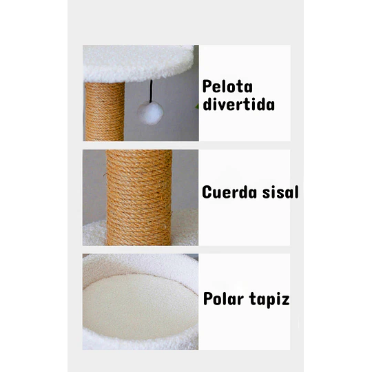 Rascador Blanco Para Gatos 3 Niveles
