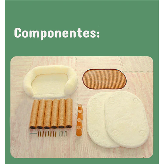 Rascador Cama Blanco Para Gato
