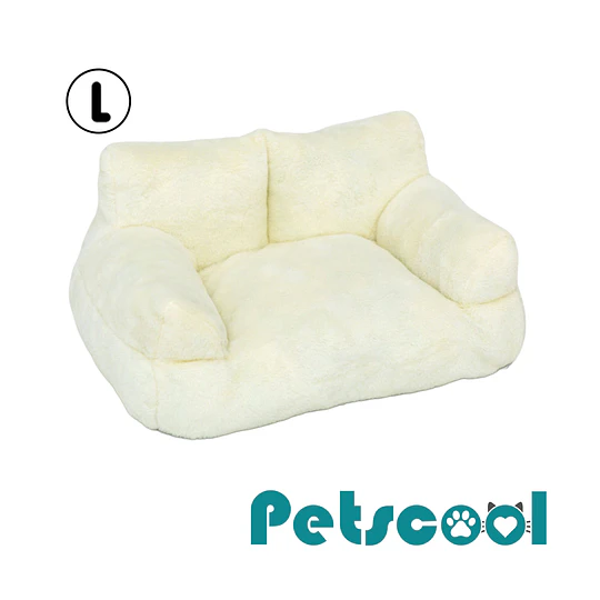 Cama Sofá Relajante Mascotas PetsCool L Beige-Lavable y Ortopédica 