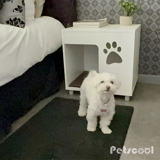 Velador Blanco Pet Para Perro Con Cojín