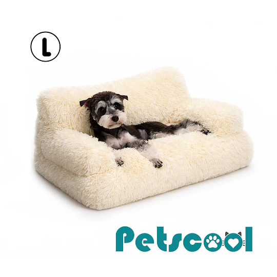 Cama Sofá Relajante Mascotas PetsCool L Beige-Lavable y Ortopédica 
