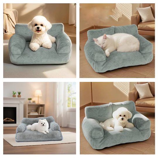 Cama Sofá Relajante Mascotas PetsCool M Gris-Lavable y Ortopédica