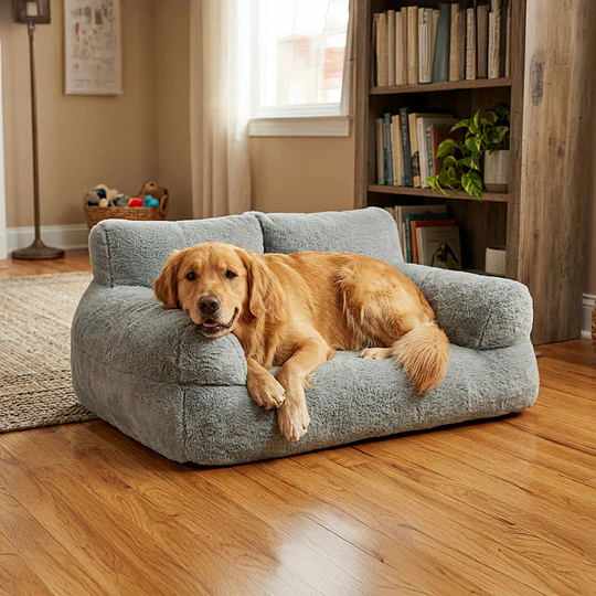 Cama Sofá Relajante Mascotas PetsCool XL Gris Lavable y Ortopédica 